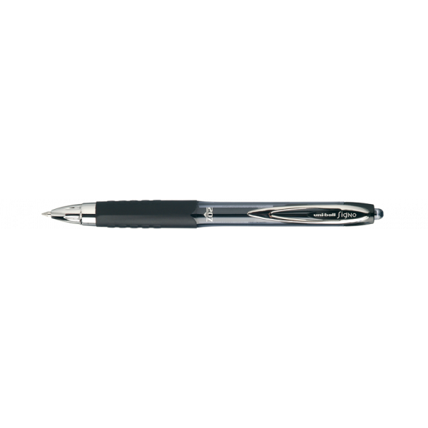 Stylo roller encre gel noir pointe moyenne 0.7 mm Uni-Ball Signo 207