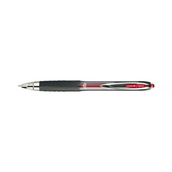 Stylo roller encre gel rouge pointe moyenne 0.7 mm Uni-Ball Signo 207