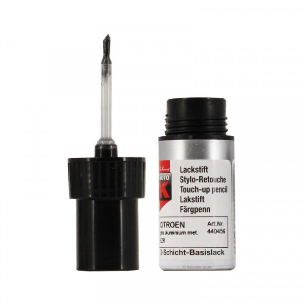 Stylo de retouche et vernis pour carrosserie - Citroën - 611A Gris aluminium - Auto K
