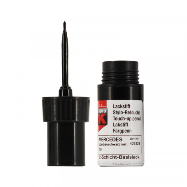 Stylo de retouche et vernis pour carrosserie - Mercedes - 197 Obsidianschwarz - Auto K