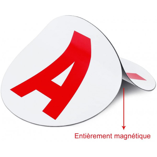 Lot de 2 disques A - Pour jeune conducteur - Magnétique - Se colle à la carrosserie