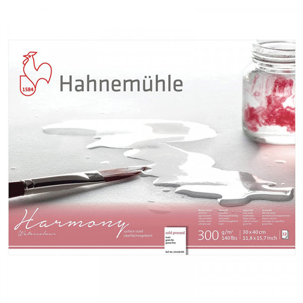 Bloc aquarelle Harmony 300g/m2 12feuilles grain fin 30x40cm - Hahnemühle | Surdiscount
