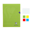 Lot de 4 cahiers - 24x32(cm) - Grands carreaux - 96 pages - couverture en polypro - sans spirale - Clairefontaine - Mimesys
