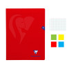 Lot de 4 cahiers - 24x32(cm) - Grands carreaux - 96 pages - couverture en polypro - sans spirale - Clairefontaine - Mimesys