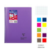 Cahier - 24x32(cm) - Grands carreaux - 160 pages - couverture en polypro - à spirale - Clairefontaine - Koverbook