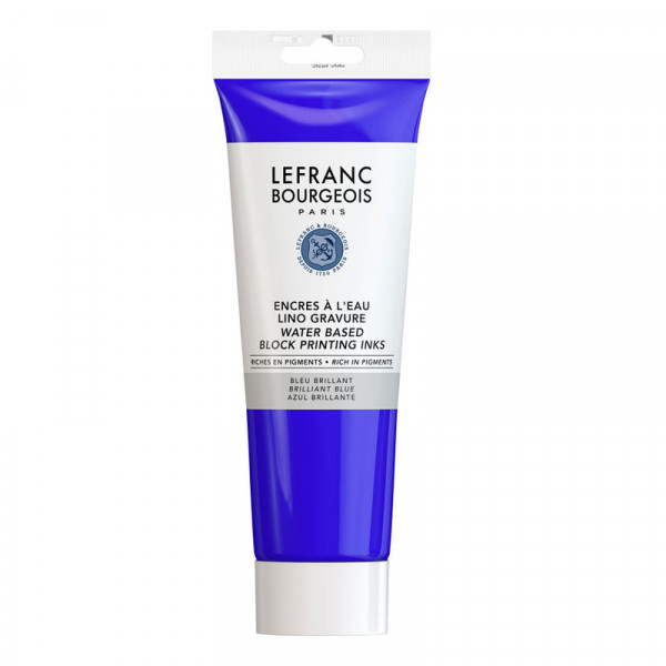Encre à l'eau en tube bleu brillant 250ml - Lefranc Bourgeois | Surdiscount