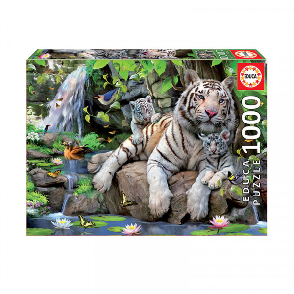 Puzzle Tigres blancs du Bengale 1 000 pièces - Educa | Surdiscount