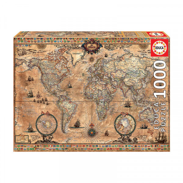 Puzzle Mappemonde 1 000 pièces - Educa | Surdiscount