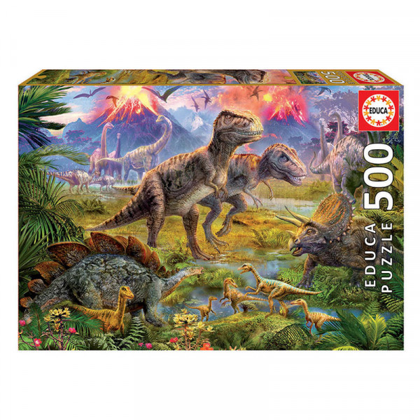 Puzzle Rencontre entre dinosaures 500 pièces - Educa | Surdiscount