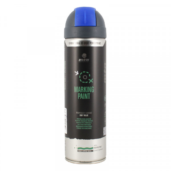 photo-Bombe de peinture de marquage au sol signalisation - Bleu - MTN Pro - 500ml