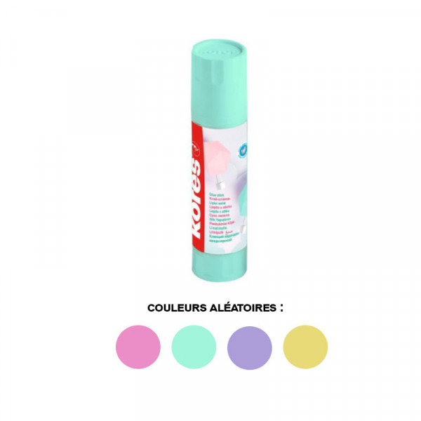 Tube de colle blanche 20gr Kores couleurs pastel