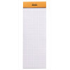 Bloc notes - Shopping - 7,4 x 21 cm - Petits Carreaux - 80 feuilles - Orange - Rhodia