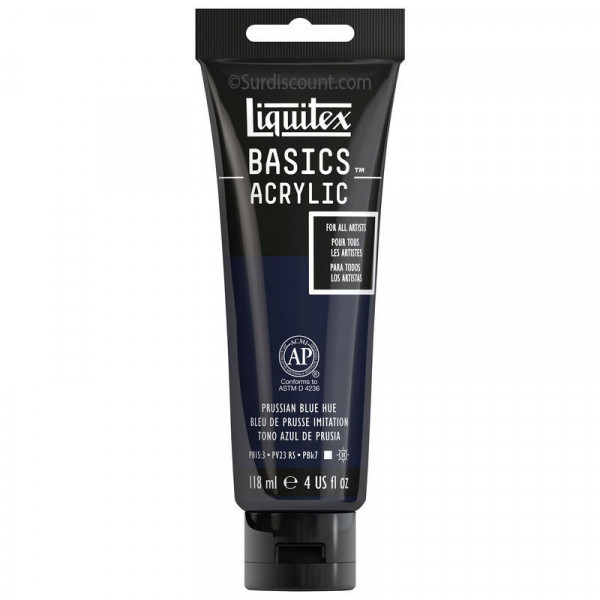 Peinture Acrylique en tube bleu de prusse 118ml - Liquitex Basics Amazon