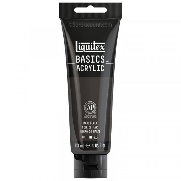 Peinture Acrylique en tube Noir de mars 118ml - Liquitex Basics Amazon