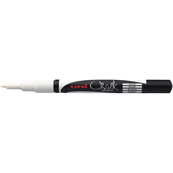 photo-Marqueur craie Uni chalk marker Uni Ball pointe fine blanc