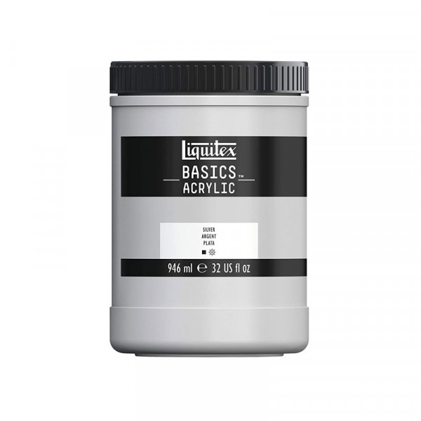 photo-Peinture acrylique - Argent - 52 - Liquitex Basics acrylic - Pot 946ml