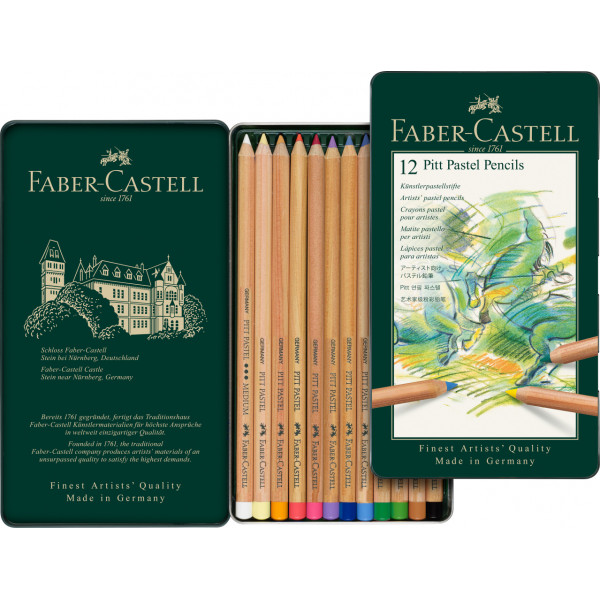 12 crayons de couleur pastel - Beaux-arts - Pitt Pastel - Faber-Castell
