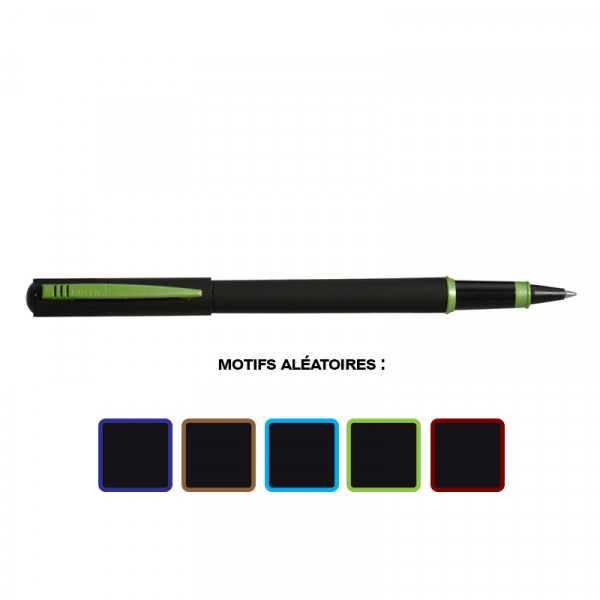 Stylo roller - Encre bleue effaçable - Rechargeable - Noir - Soft Mood - RollInk