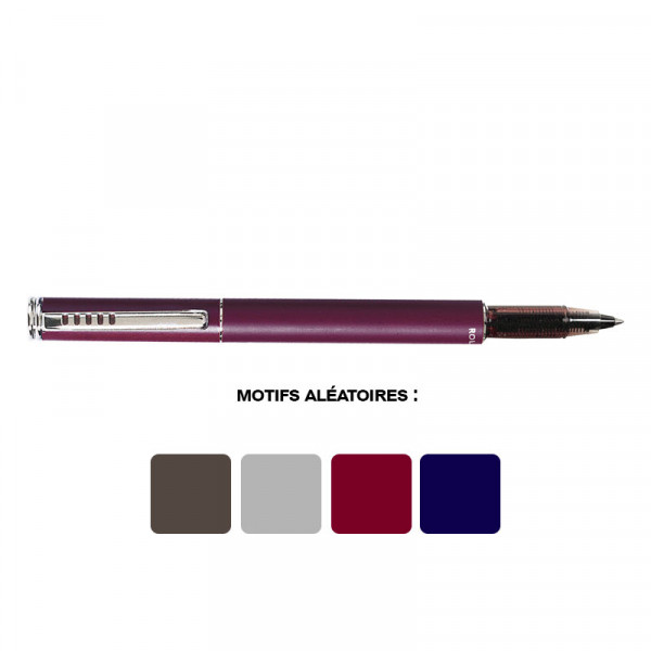 Stylo roller - Encre bleue effaçable - Rechargeable - Métal couleur - RollInk
