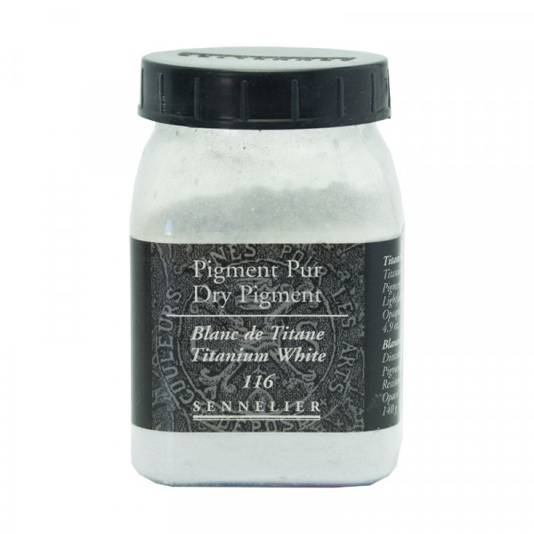 Pigment en poudre - Sennelier - Blanc de Titane - Pot de 200 ml