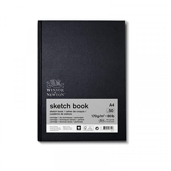 Cahier de croquis relié papier esquisse 170g/m2 50 pages A4 - Winsor&Newton | Surdiscount