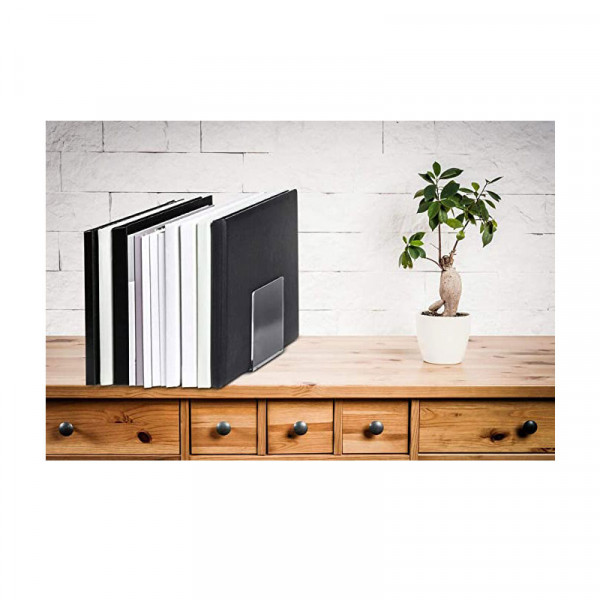Lot de 2 serres-livres transparent en acrylique 10 x 8 x 10cm - Maul