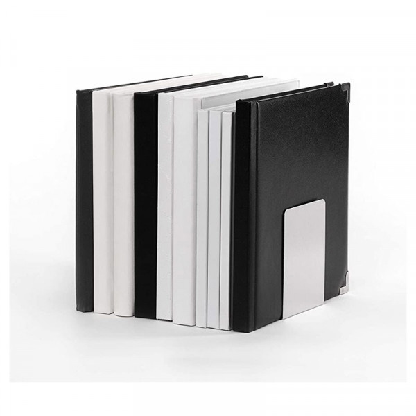 Serre-livres - Aluminium - Paire de 2 - 10x8x10cm - Pour bureau, bibliothèque