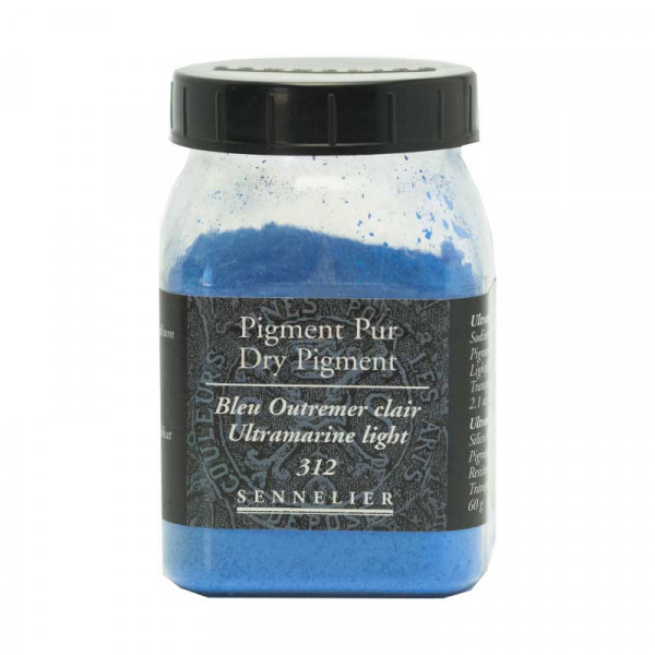 photo-Pigment en poudre - Sennelier - Bleu outremer clair - Pot de 200 ml