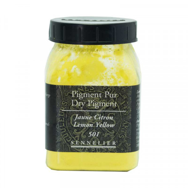 photo-Pigment en poudre - Sennelier - Jaune citron - Pot de 200 ml