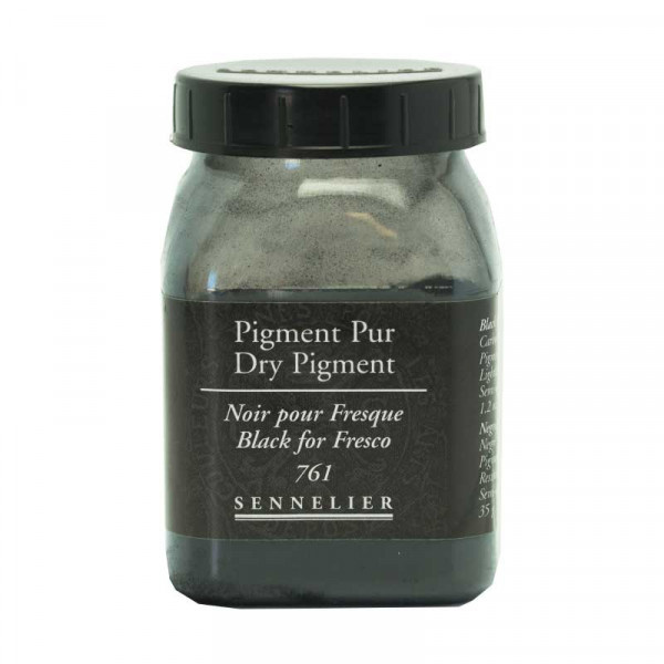 photo-Pigment en poudre - Sennelier - Noir pour fresque - Pot de 200 ml