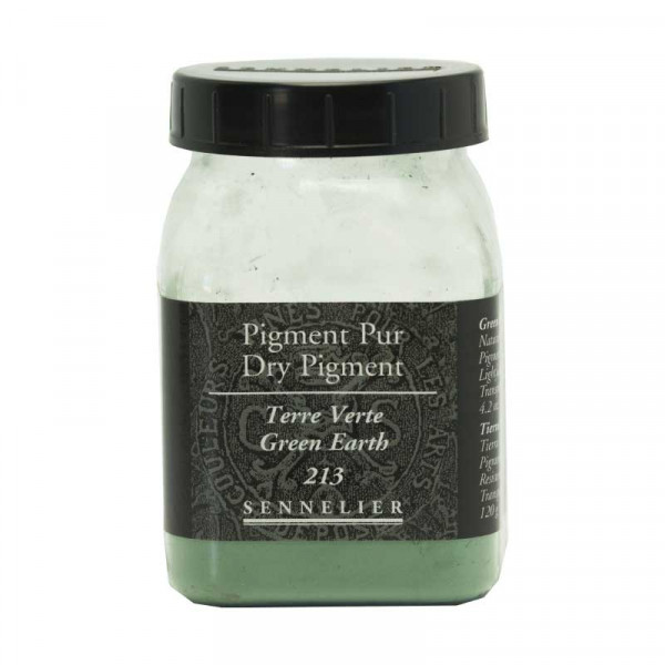 photo-Pigment en poudre - Sennelier - Terre Verte - Pot de 200 ml