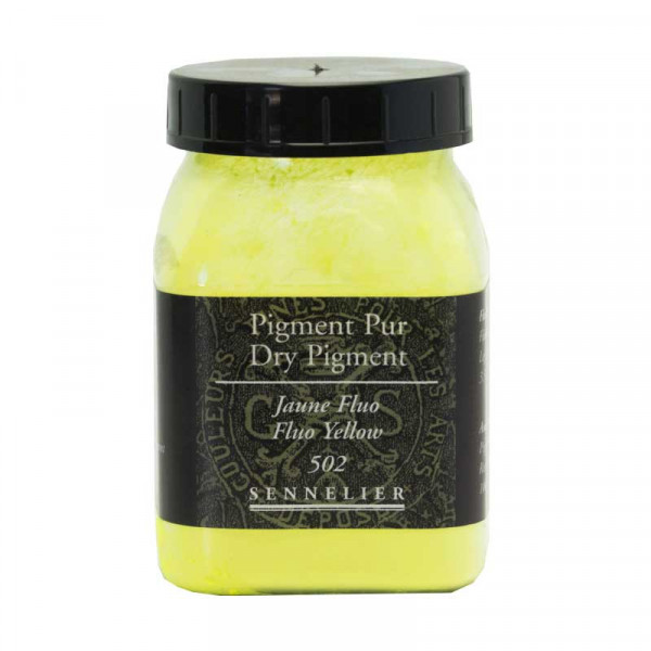 photo-Pigment en poudre - Sennelier - Jaune fluo - Pot de 200 ml