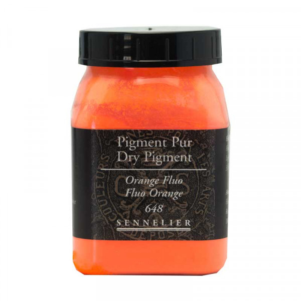 photo-Pigment en poudre - Sennelier - Orange fluo - Pot de 200 ml
