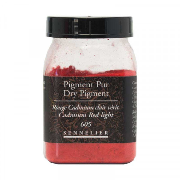 photo-Pigment en poudre - Sennelier - Rouge Cadmium Clair Véritable - Pot de 200 ml