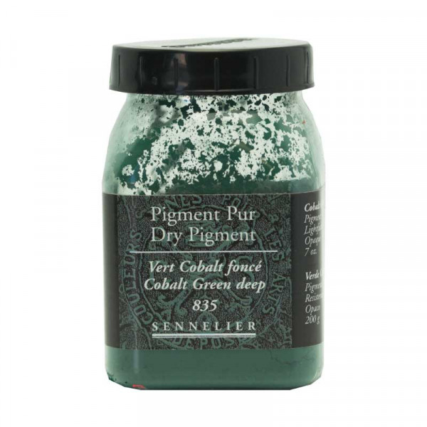 photo-Pigment en poudre - Sennelier - Vert Cobalt Foncé - Pot de 200 ml