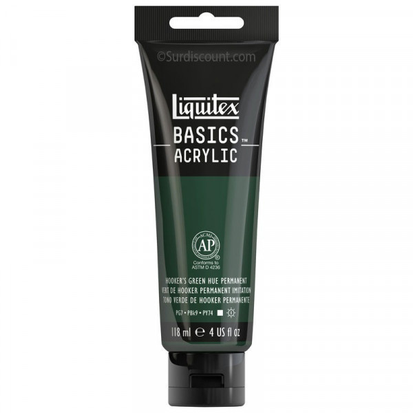 photo-Peinture Acrylique en tube vert de hooker 118ml - Liquitex Basics