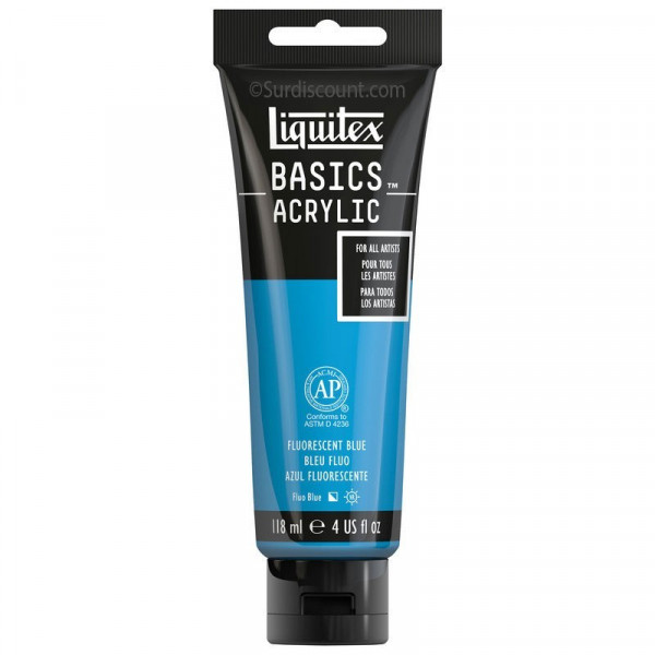 photo-Peinture Acrylique en tube bleu fluo 118ml - Liquitex Basics