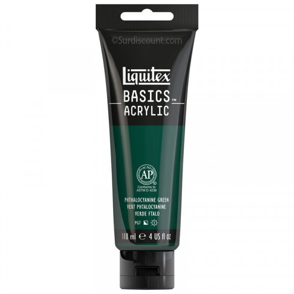 Peinture Acrylique en tube vert phtalocyanine 118ml - Liquitex Basics
