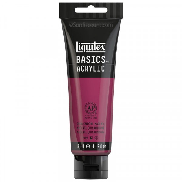 photo-Peinture Acrylique en tube magenta quinacridone 118ml - Liquitex Basics
