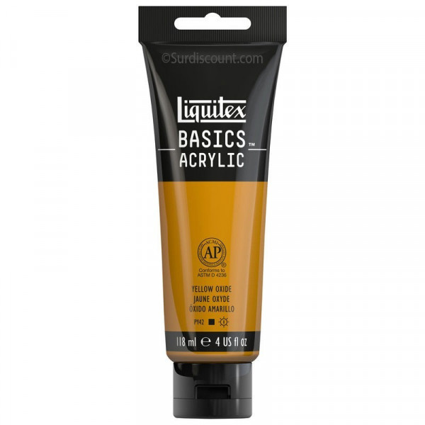 photo-Peinture Acrylique en tube jaune de mars 118ml - Liquitex Basics