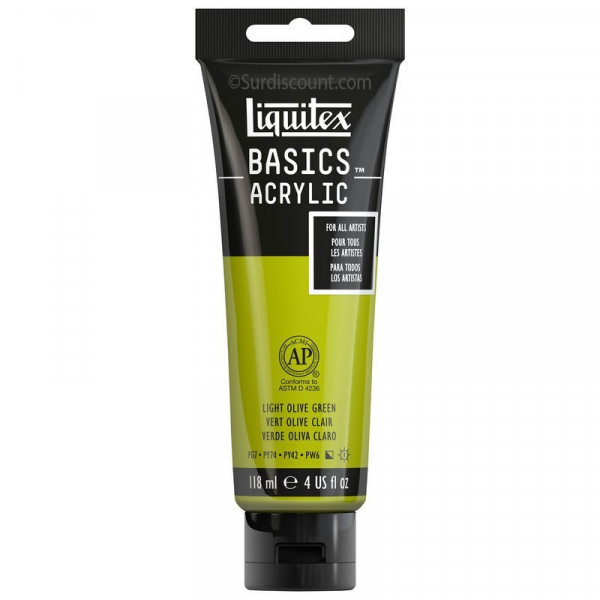 photo-Peinture Acrylique en tube vert olive clair 118ml - Liquitex Basics