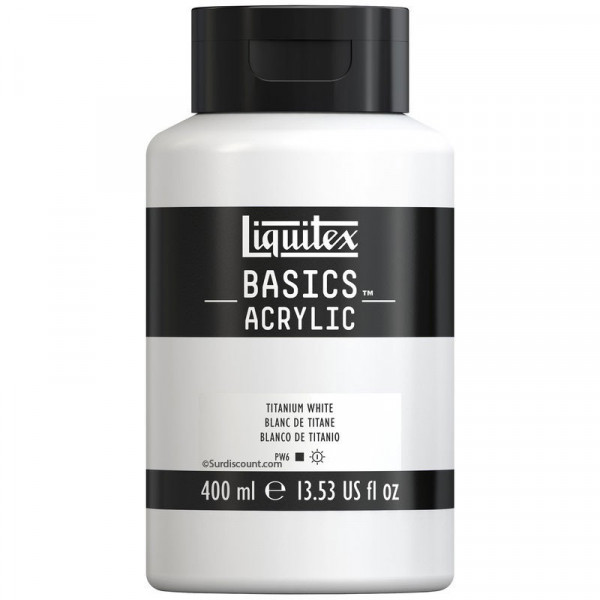 photo-Peinture Acrylique en bidon blanc de titane 400ml - Liquitex Basics