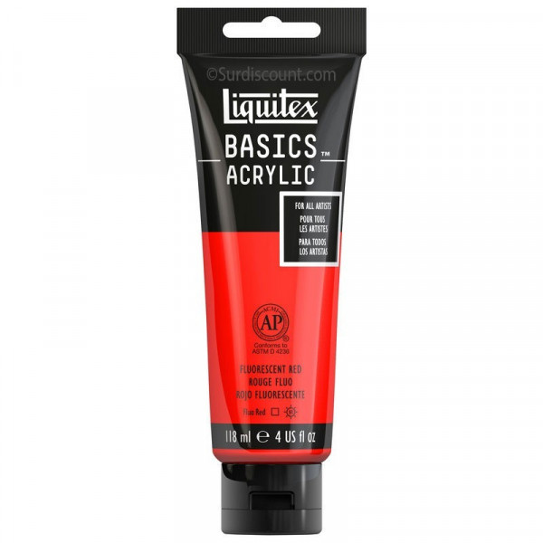 photo-Peinture Acrylique en tube rouge fluo 118ml - Liquitex Basics