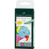 6 feutres à dessin - Pointe pinceau - Couleurs pastel - Pitt Artist - Faber-Castell
