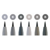 6 feutres à dessin - Pointe pinceau - Assortiment de gris - Pitt Artist - Faber-Castell