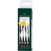photo-4 feutres à dessin - Noir - Assortiment pointes pinceaux - Pitt Artist - Faber-Castell