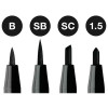 4 feutres à dessin - Noir - Assortiment pointes pinceaux - Pitt Artist - Faber-Castell