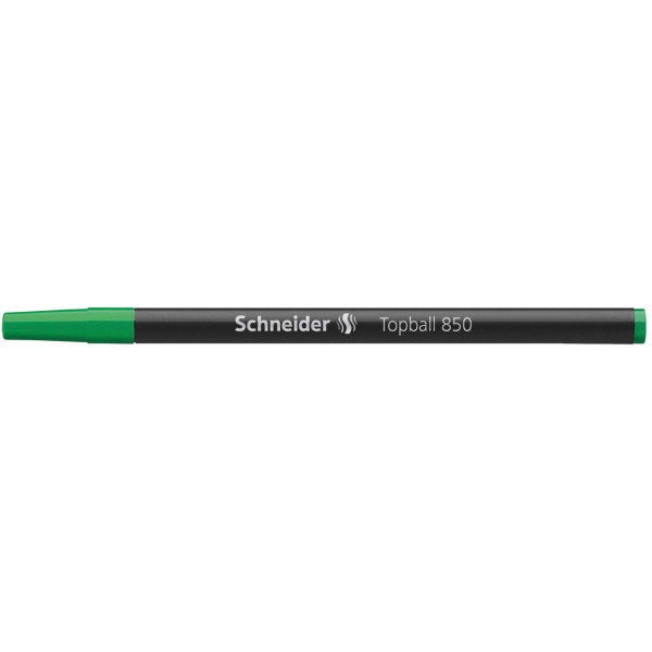 Lot de 10 recharges pour stylo roller - Vert - Pointe 0,5mm - Topball 850 - Schneider