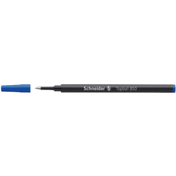 Lot de 10 recharges pour stylo roller - Bleu - Pointe 0,5mm - Topball 850 - Schneider