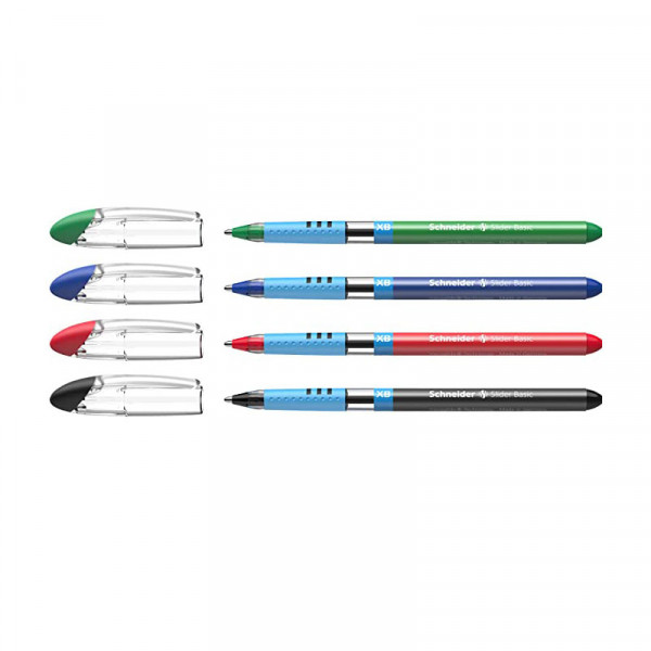 Lot de 4 stylos à billes Slider Basic - Schneider | Surdiscount